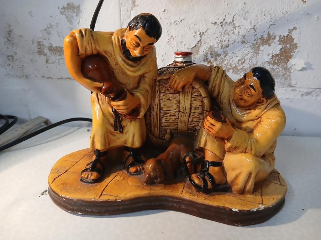 Figuurlijke karaf van paters en vat liqueur., Verzamelen, Ophalen of Verzenden