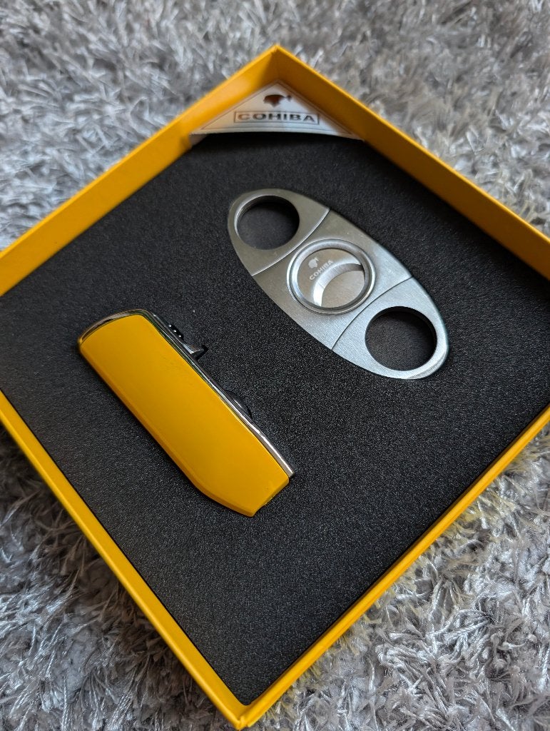 Cohiba Sigarenset - Aansteker & Knipper (in doos), Verzamelen, Rookartikelen, Aanstekers en Luciferdoosjes, Ophalen, Nieuw, Overige typen