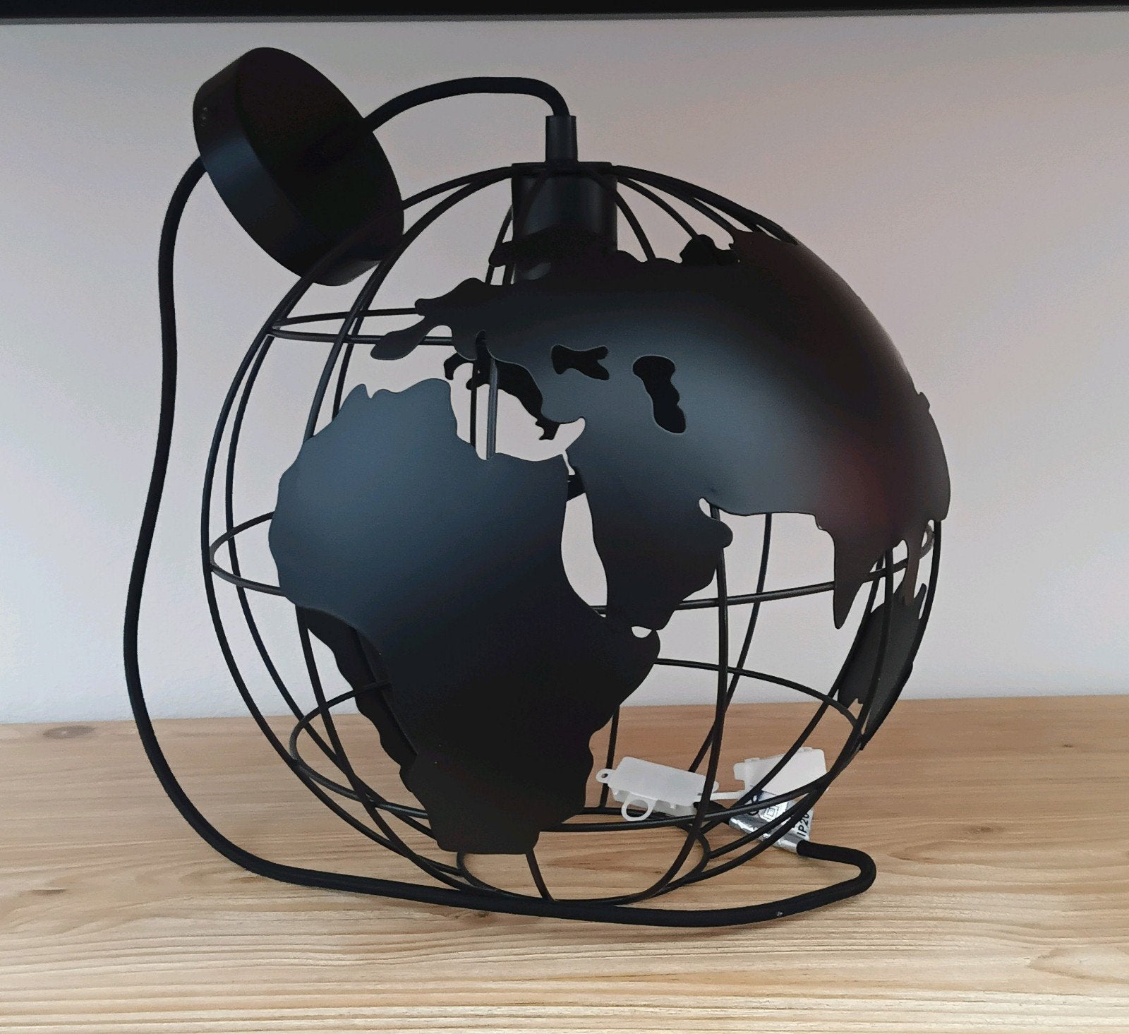 Lampe globe suspension en métal, Comme neuf, Métal, Industriel, E27 (grand)