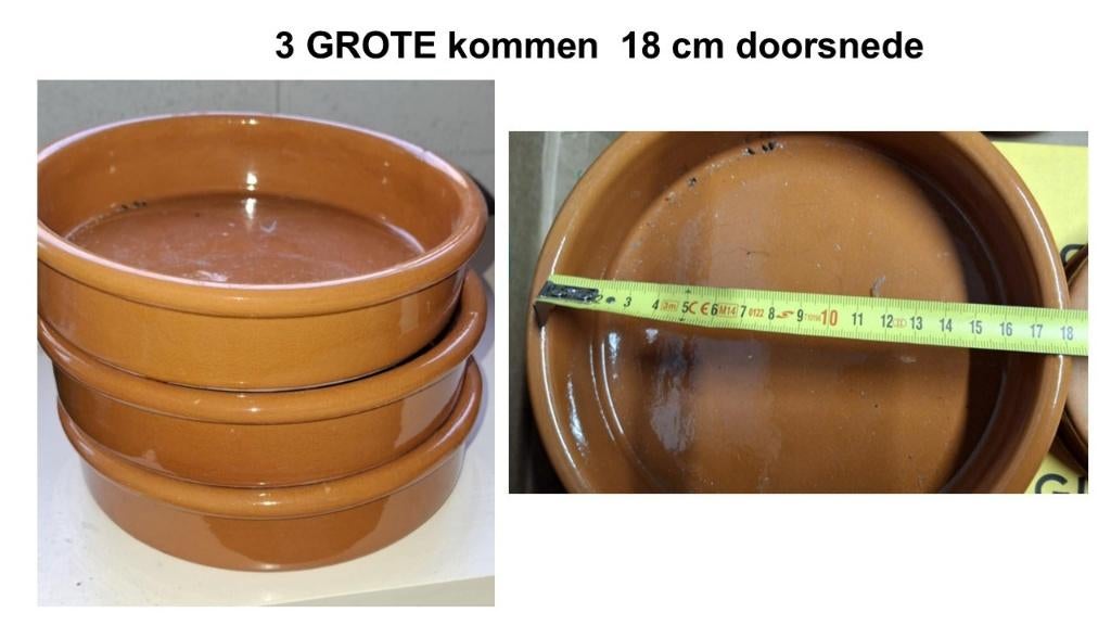 30 Terracotta kommen, Huis en Inrichting, Keuken | Potten en Pannen, Ophalen, Zo goed als nieuw, Overige materialen, Pot, Bus of Blik