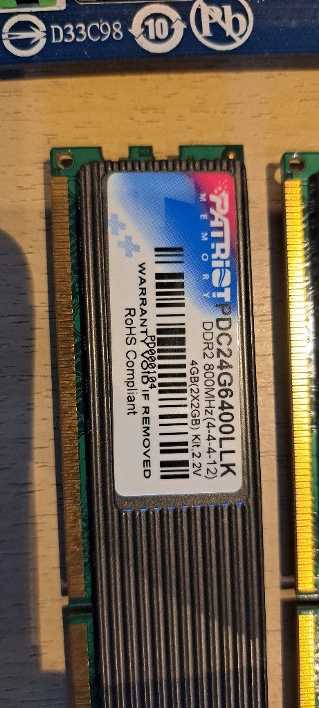 Patriot 8gb DDR2 geheugen, Computers en Software, RAM geheugen, 8 GB, Ophalen of Verzenden, Zo goed als nieuw, DDR2