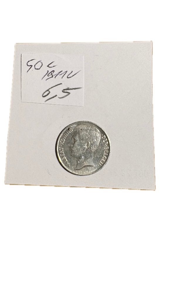 ALBERT I : Argent 50 CENTIMES 1911V (2), Enlèvement ou Envoi, Argent, Argent