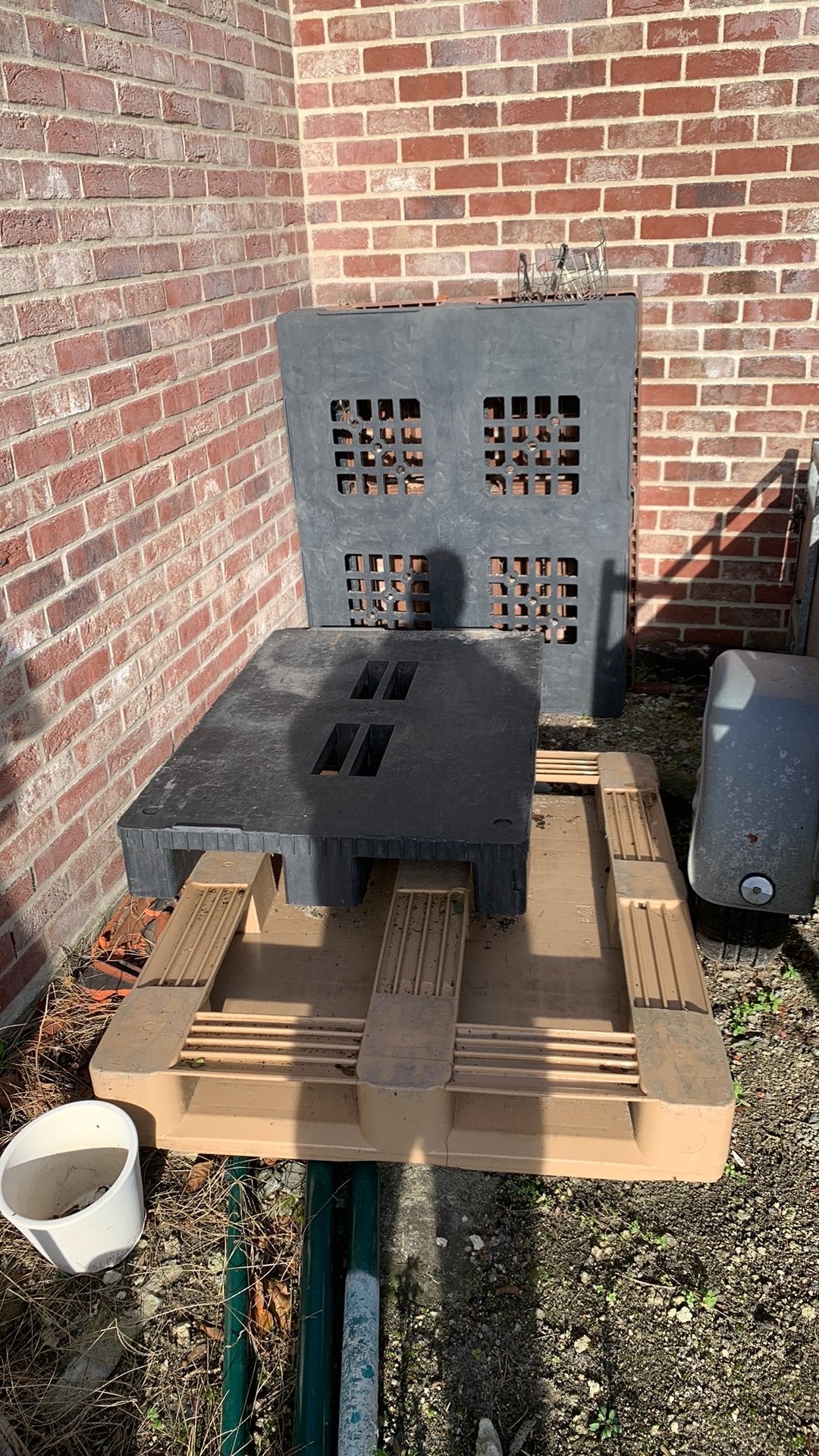 Kunststof pallet 4 stuks, Ophalen, Gebruikt