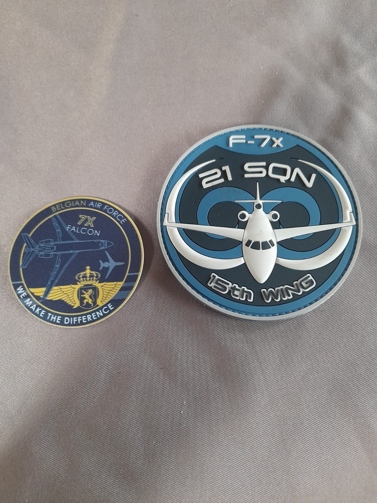 patch + magneet F-7X 21Sqn 15th Wing  (PVC/3D), Verzamelen, Ophalen of Verzenden, Zo goed als nieuw, Patch, Badge of Embleem
