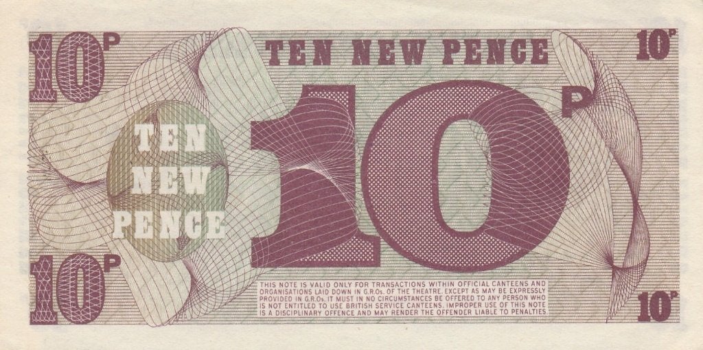 10 New Pence British Armed Forces 6th Series (1972-1979)unc, Ophalen of Verzenden, Overige landen, Los biljet