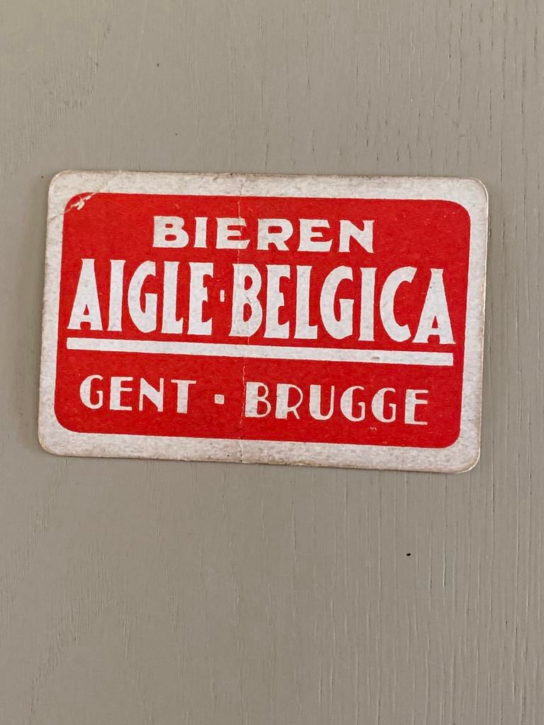 Oude speelkaart brouwerij AIGLE-BELGICA te GENT BRUGGE, Verzamelen, Speelkaarten, Jokers en Kwartetten, Ophalen of Verzenden, Gebruikt