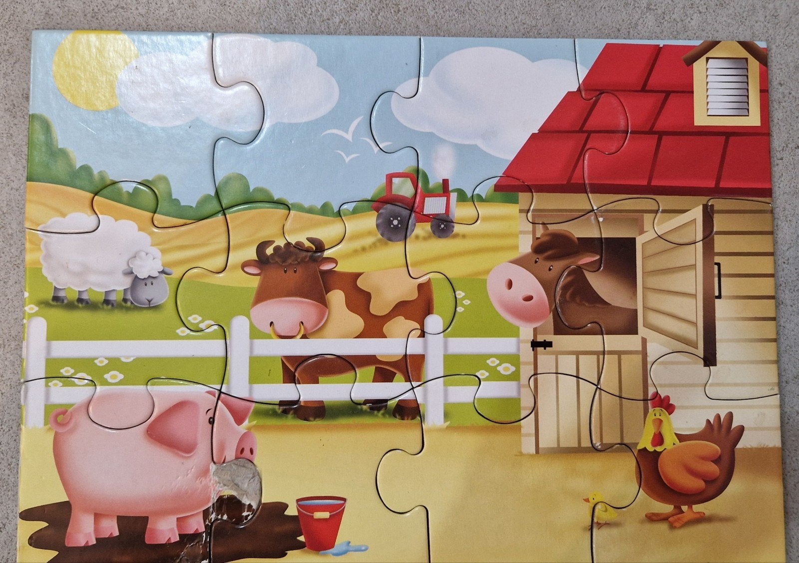 Puzzel boerderij 5 in 1, Kinderen en Baby's, Ophalen, Minder dan 10 stukjes, Gebruikt, 2 tot 4 jaar