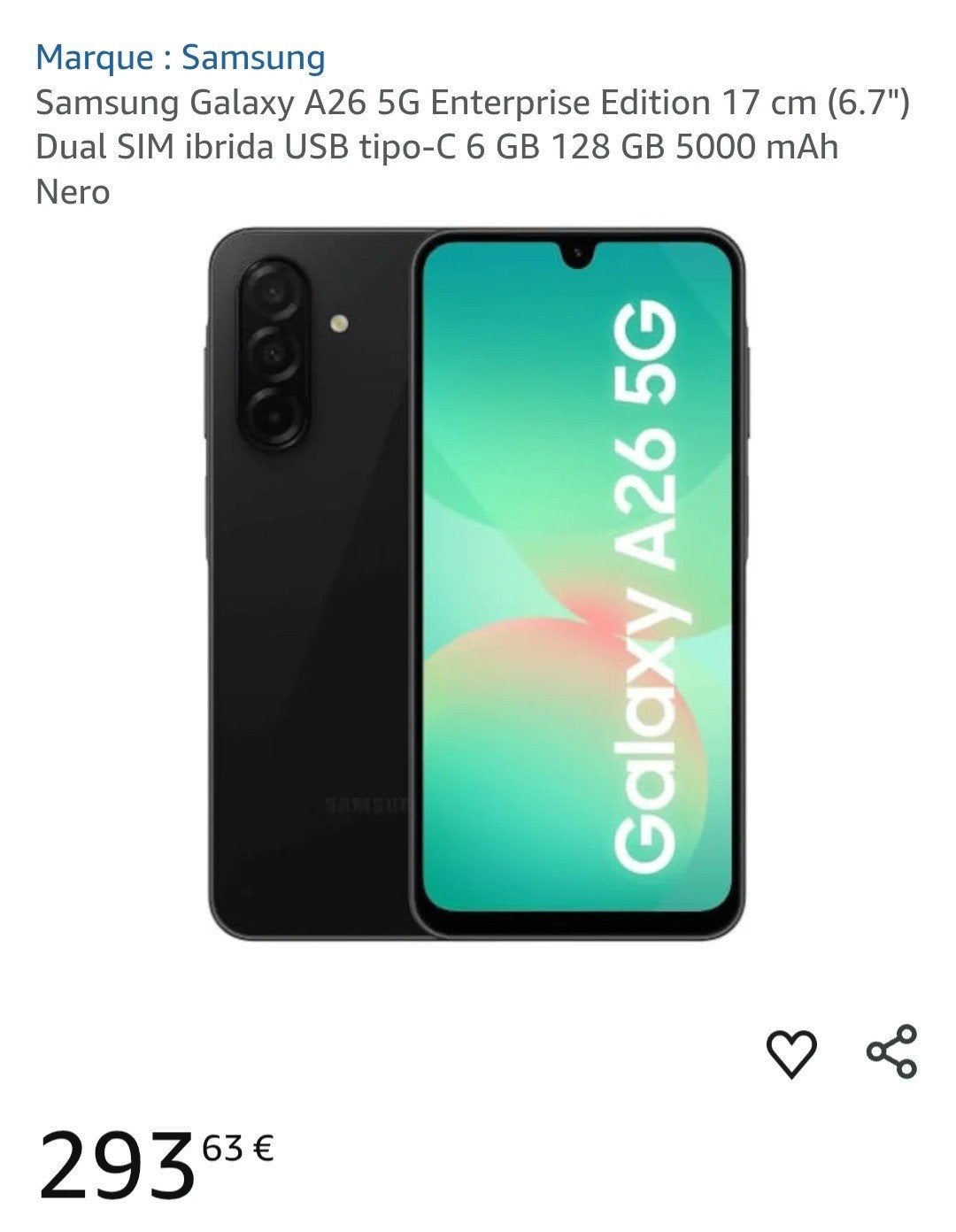 Samsung Galaxy A26 5G, Telecommunicatie, Mobiele telefoons | Samsung, Zo goed als nieuw, Zonder abonnement, Zonder simlock, Touchscreen