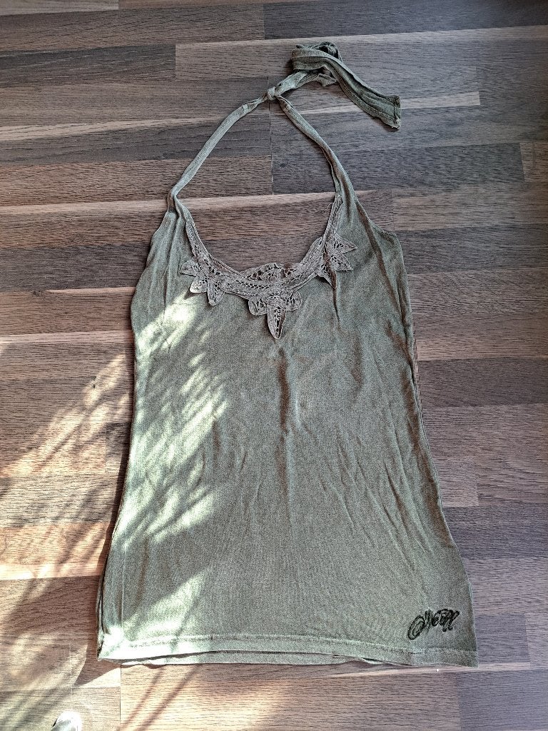 O'Neill Haltertop met kant, zomer,  - Maat S, Kleding | Dames, Topjes, Ophalen of Verzenden, Zo goed als nieuw, O'Neill, Groen
