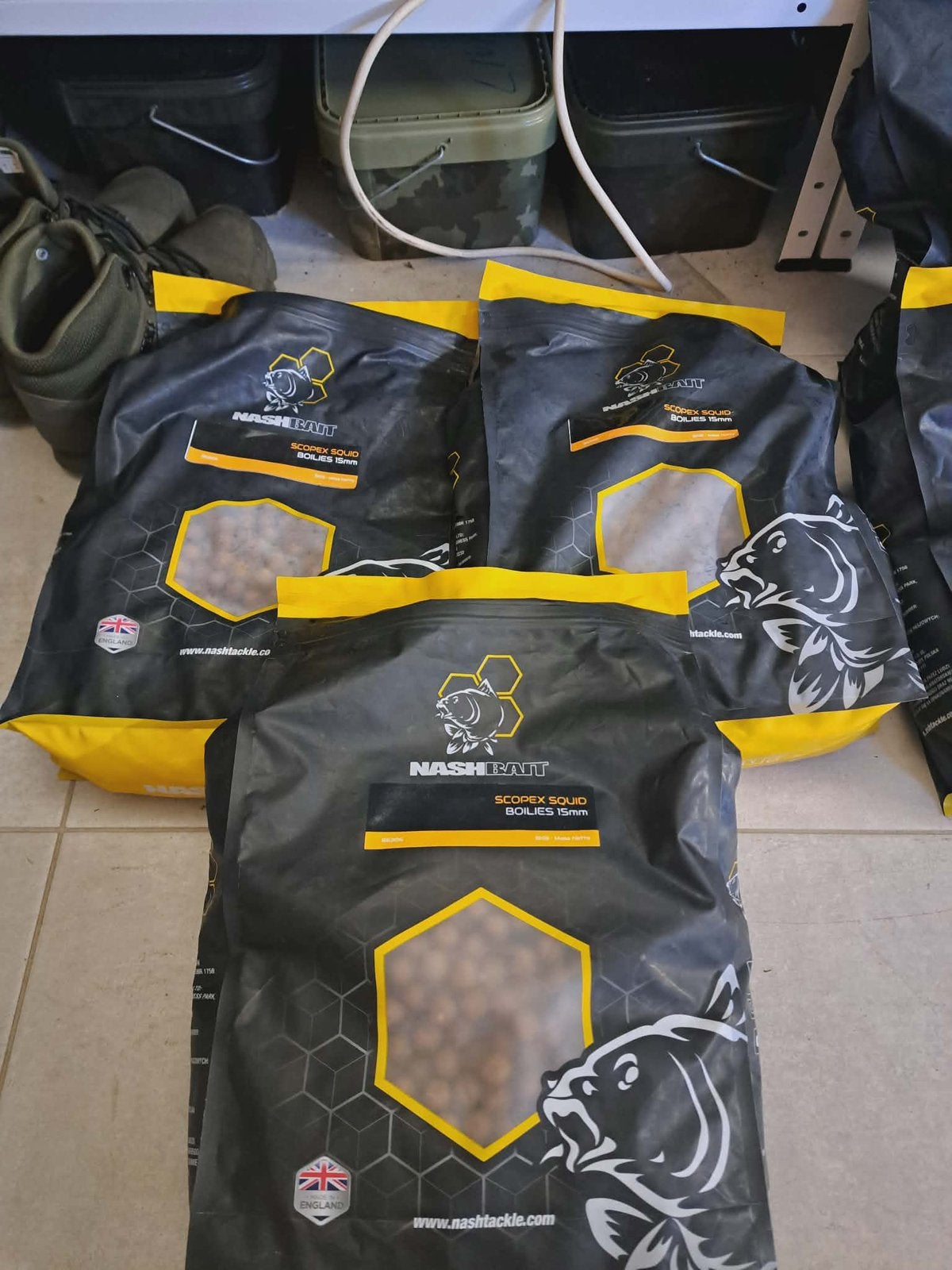 Nash scopex squid karper vis aas boilies 15mm, Watersport en Boten, Hengelsport | Karpervissen, Ophalen, Nieuw