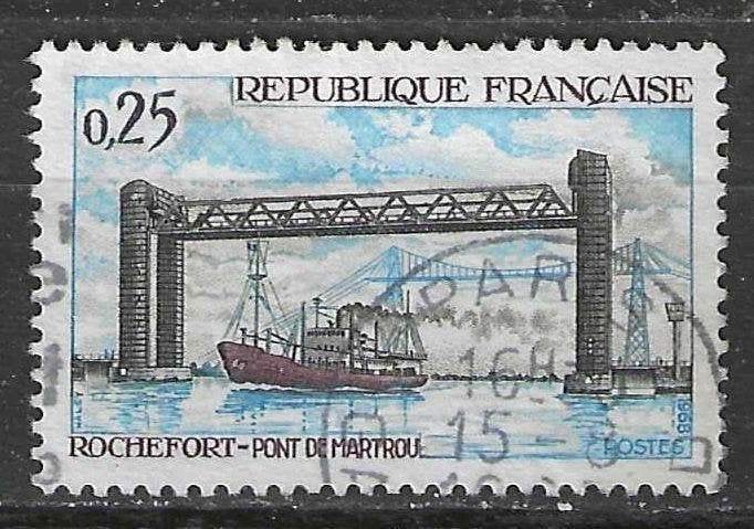 Frankrijk 1968 - Yvert 1564 - Martrou brug in Rochefort (ST), Postzegels en Munten, Postzegels | Europa | Frankrijk, Gestempeld