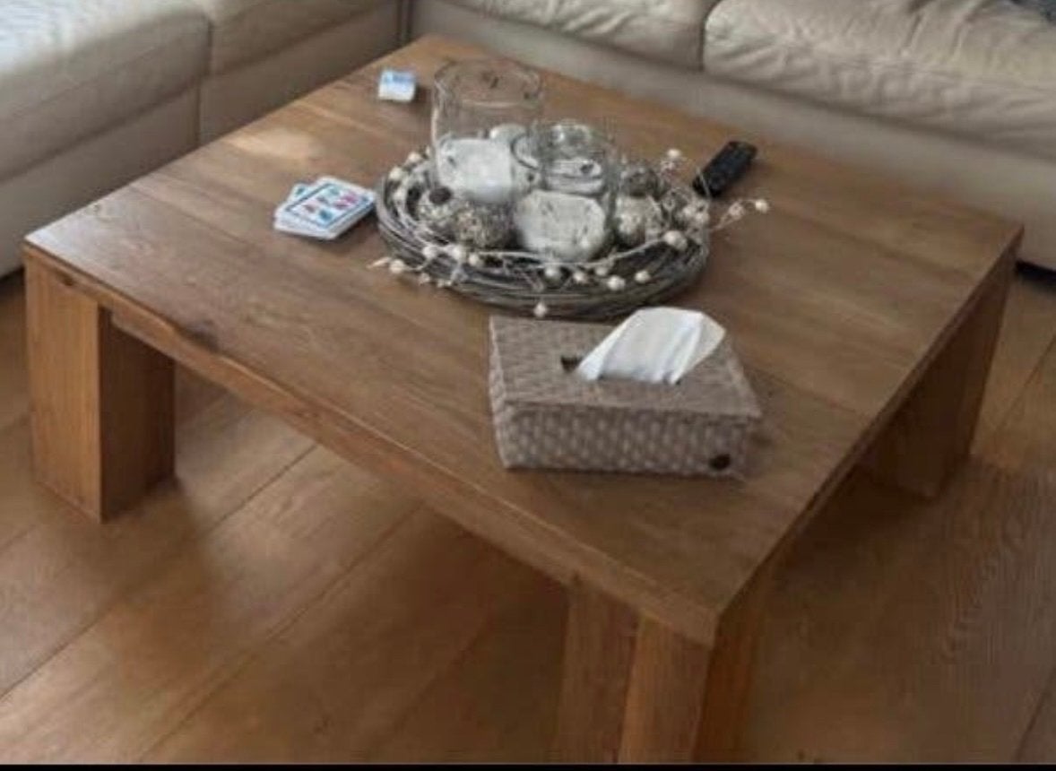 Eiken salontafel, Ophalen, Gebruikt, 50 tot 100 cm, 50 tot 100 cm