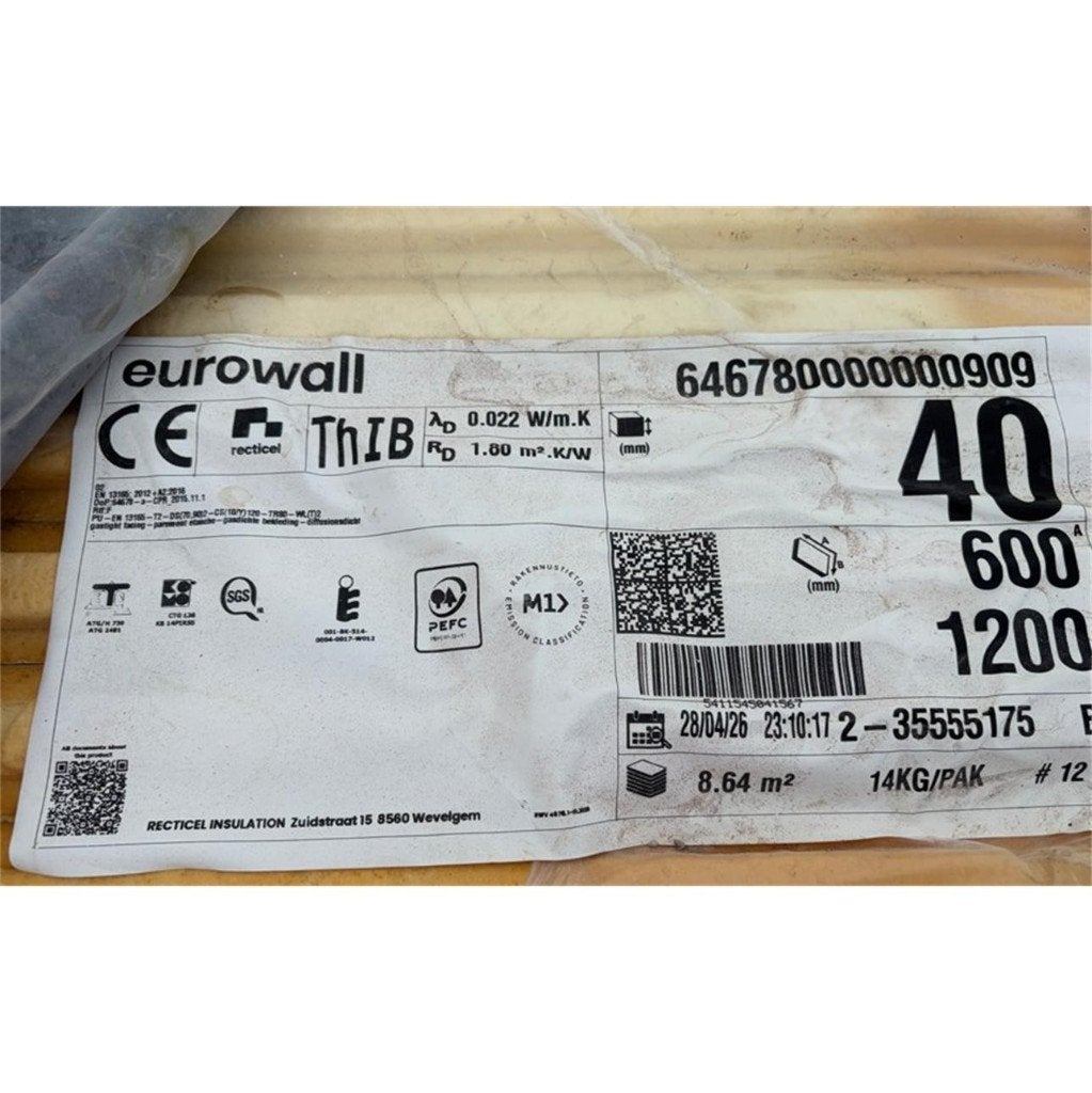 Recticel Eurowall PUR/PIR platen, Bricolage & Construction, Enlèvement, Neuf, Mousse rigide (PIR), Isolation des murs