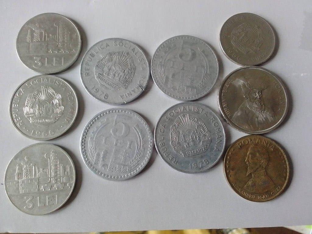 10 munten Socialistische Republiek Roemenië 1966 tot 1991, Ophalen of Verzenden, Zilver