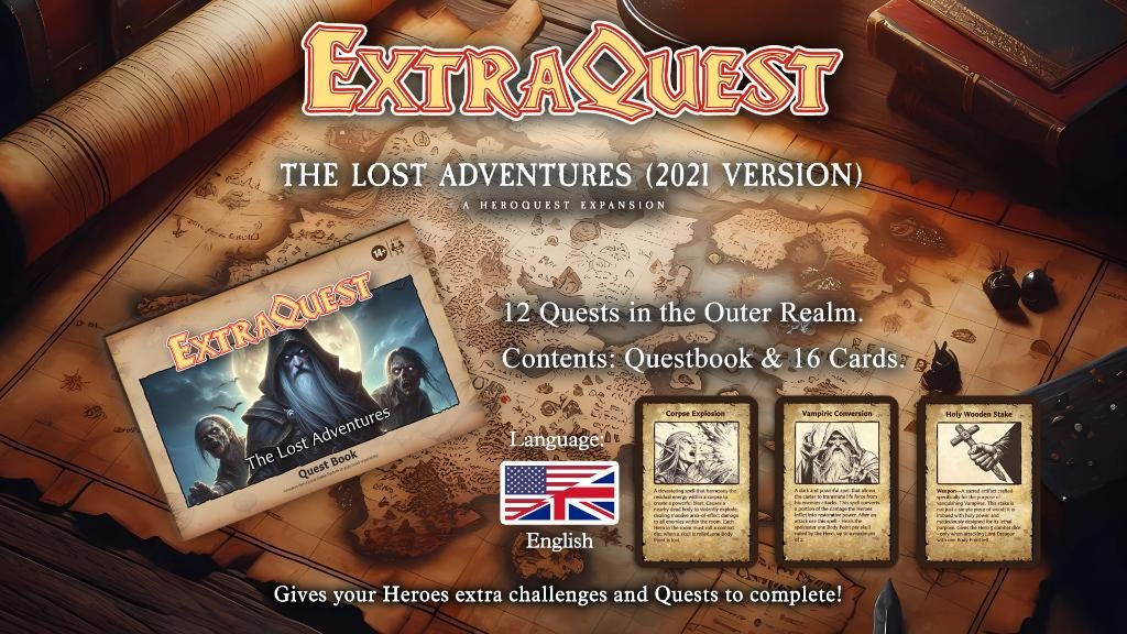 ExtraQuest The Lost Adventures Engels Heroquest 2021 Edition, Hobby en Vrije tijd, Verzenden, Nieuw, Extraquest