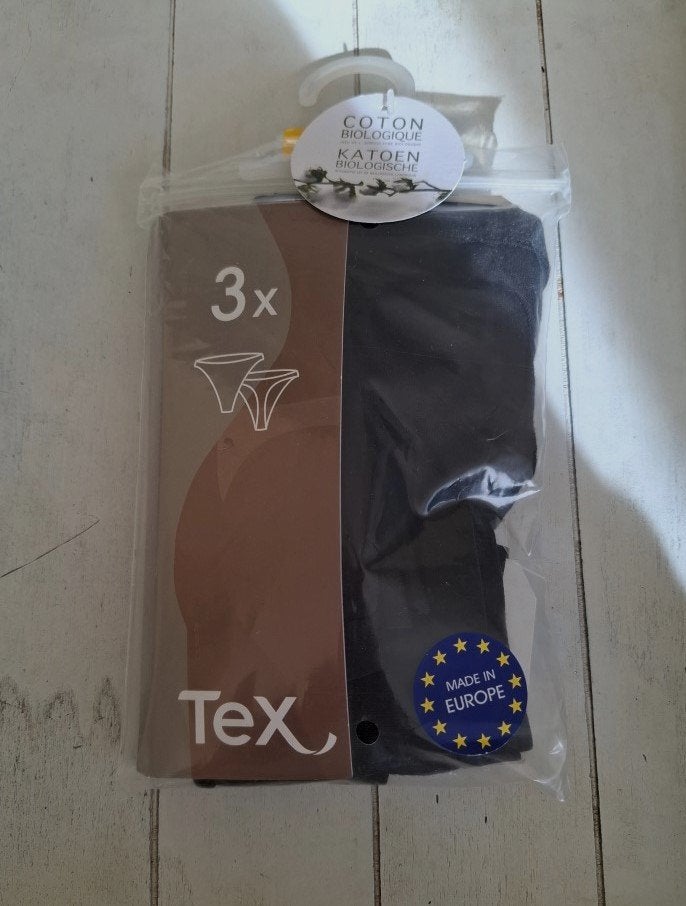 3 Zwarte Strings in Biologische Katoen - Large - Nieuw, Vêtements | Femmes, Sous-vêtements & Lingerie, Tex, Enlèvement ou Envoi