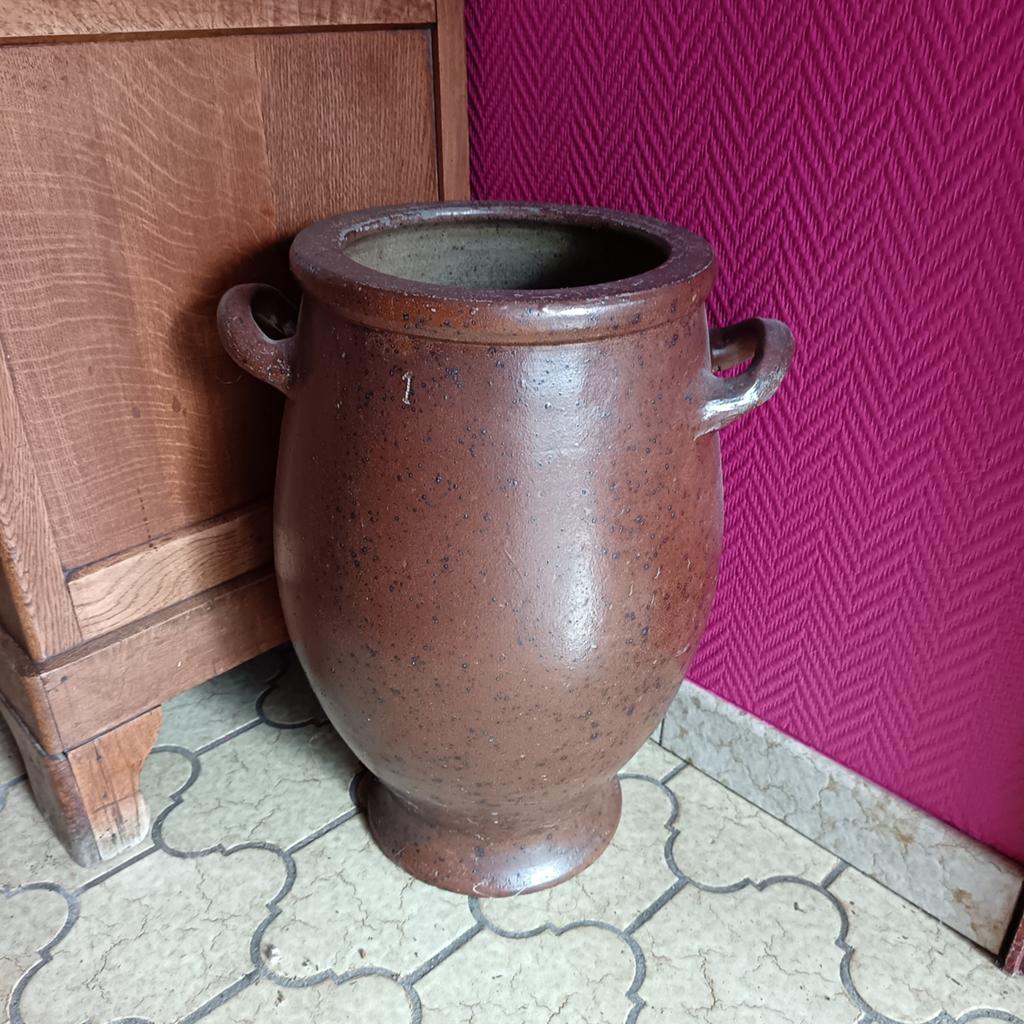 Grand vase ancien en grès / pot en céramique rustique, Ophalen