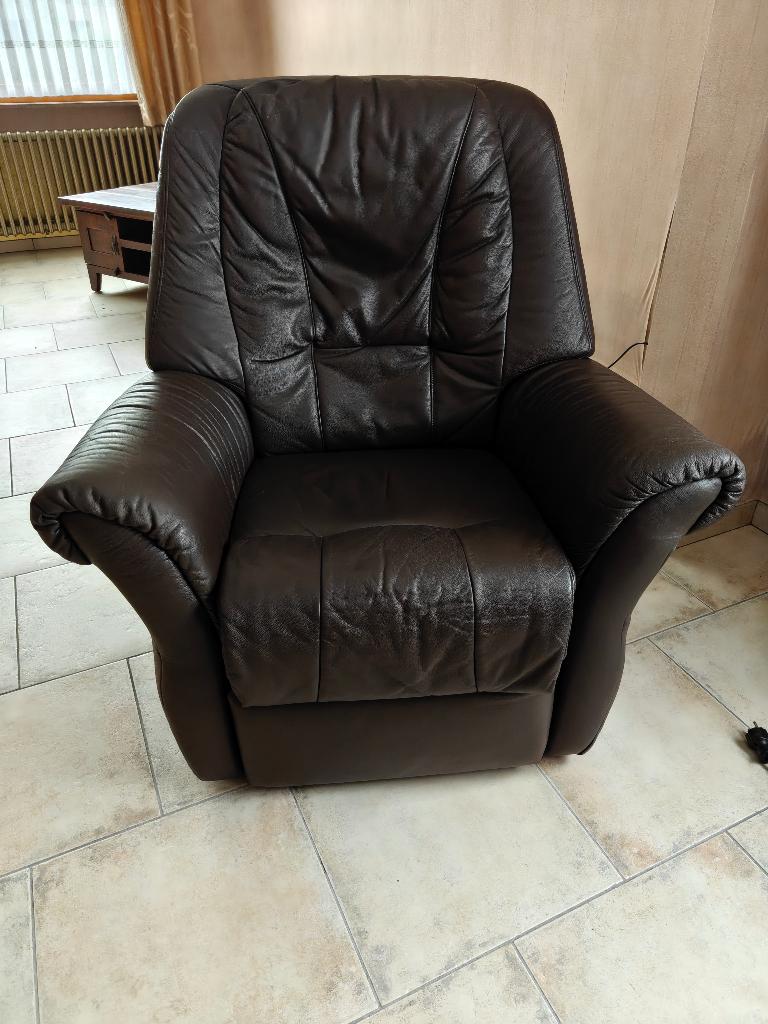 Salon in leder, Huis en Inrichting, Ophalen, Gebruikt