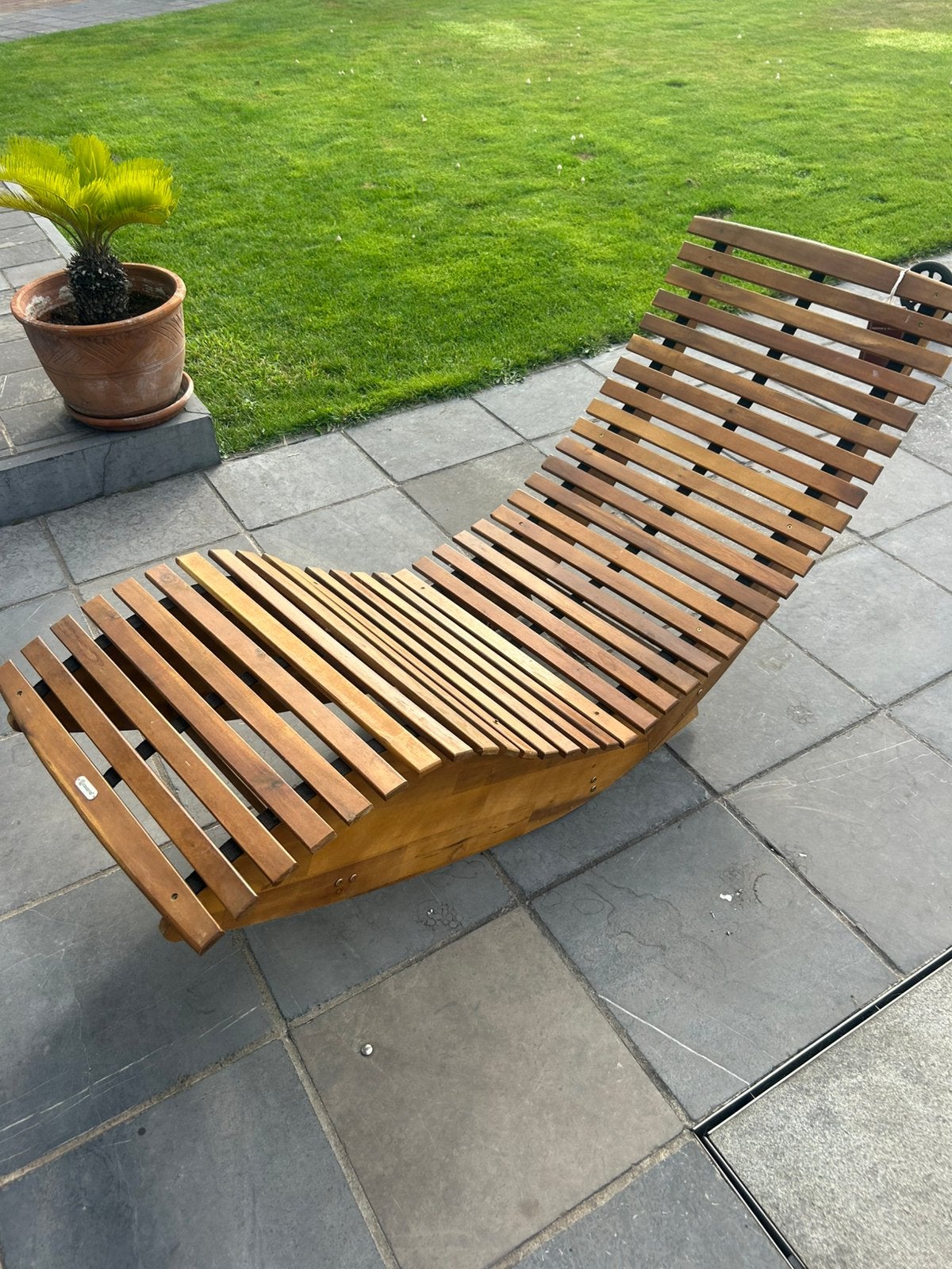 Houten Relax tuinzetel sauna ligbed ligstoel, Ophalen, Nieuw