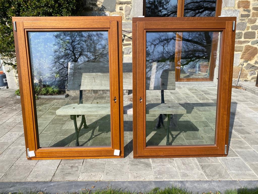 Linker- en rechterframe (raam) te koop, Doe-het-zelf en Bouw, Raamkozijnen en Schuifdeuren, Nieuw, Raamkozijn, Hout, 75 tot 150 cm