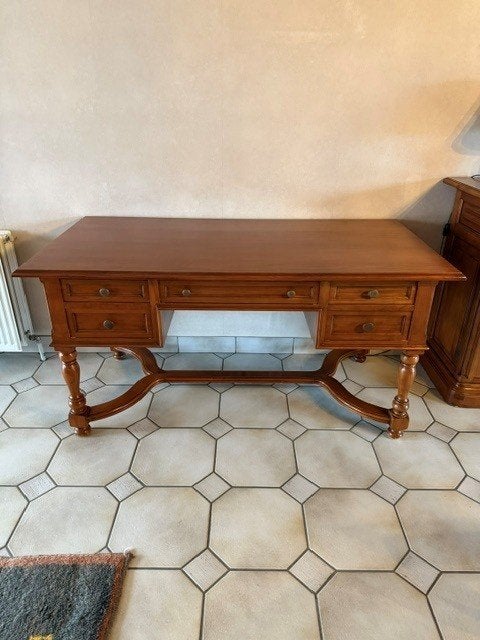 Klassiek Louis Philippe bureau – Massief Kersenhout, Ophalen, 155 cm, Zo goed als nieuw, 77 cm