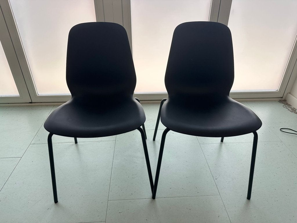 IKEA ADDE eetkamerstoelen (set van 2), Ophalen, Kunststof, Twee, Zwart
