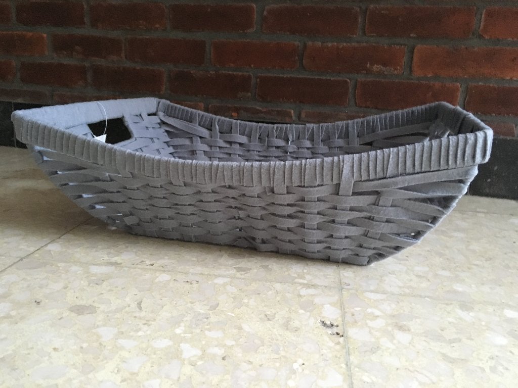 Geschenkmand grijs, Kunststof, Mand, Ophalen of Verzenden, Zo goed als nieuw