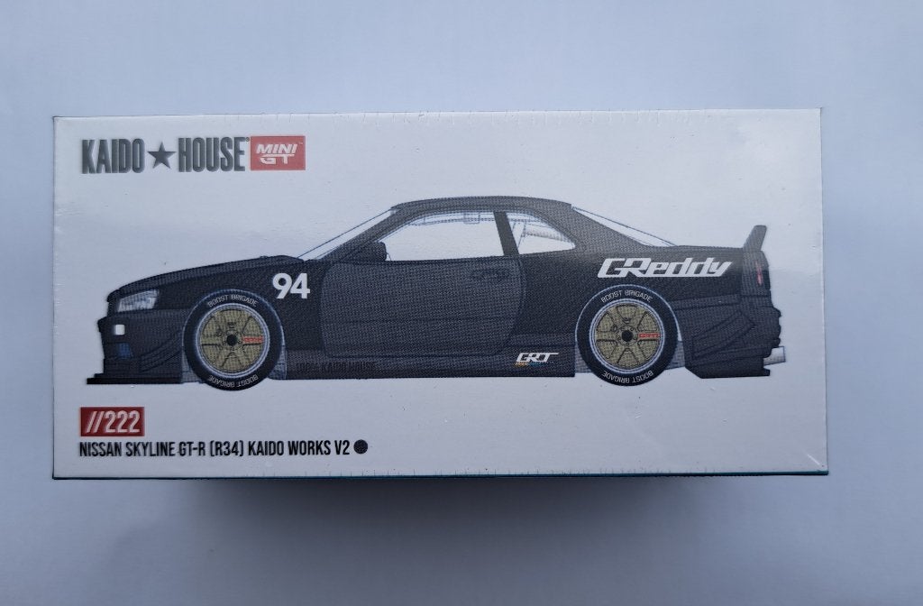 Nissan skyline GT-R R34 Kaido works V2, Neuf, Enlèvement ou Envoi, Kaido house mini gt, Voiture