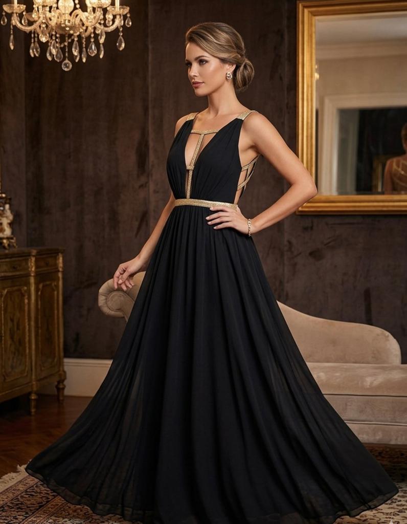 Miss Avenue golden open back jeweled trim maxi dress, Kleding | Dames, Trouwkleding en Trouwaccessoires, Ophalen of Verzenden