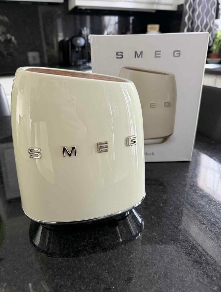 Nieuwe SMEG crèmekleurige messenhouder, Ophalen of Verzenden, Nieuw, Smeg