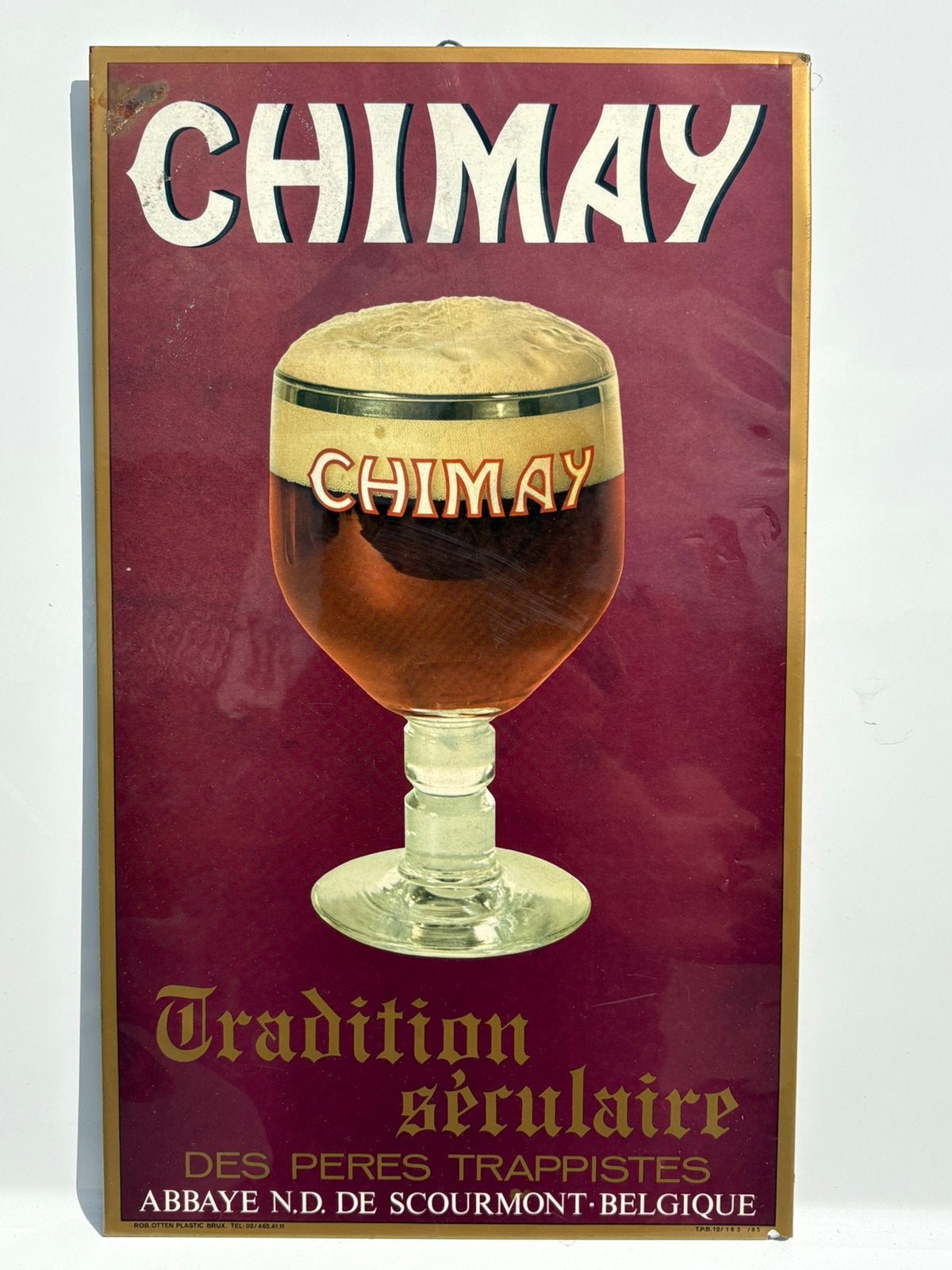 Panneau d'affichage Chimay, Collections, Enlèvement ou Envoi, Comme neuf, Panneau publicitaire
