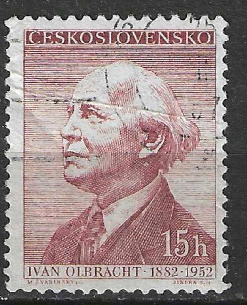 Tsjechoslowakije 1957 - Yvert 885 - Ivan Olbrecht (ST), Verzenden, Gestempeld