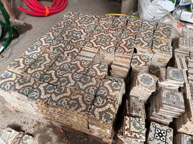 Carreaux de ciment 40m², Bricolage & Construction, Dalles & Carrelages, Moins de 20 cm, Carrelage de sol, Enlèvement, Utilisé