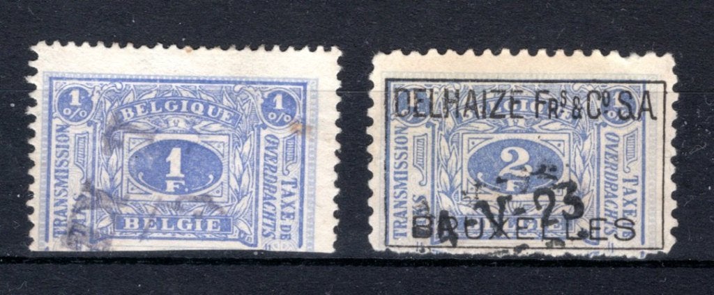 Fiscale zegel 1921 - 1Fr- 2 Fr, Verzenden