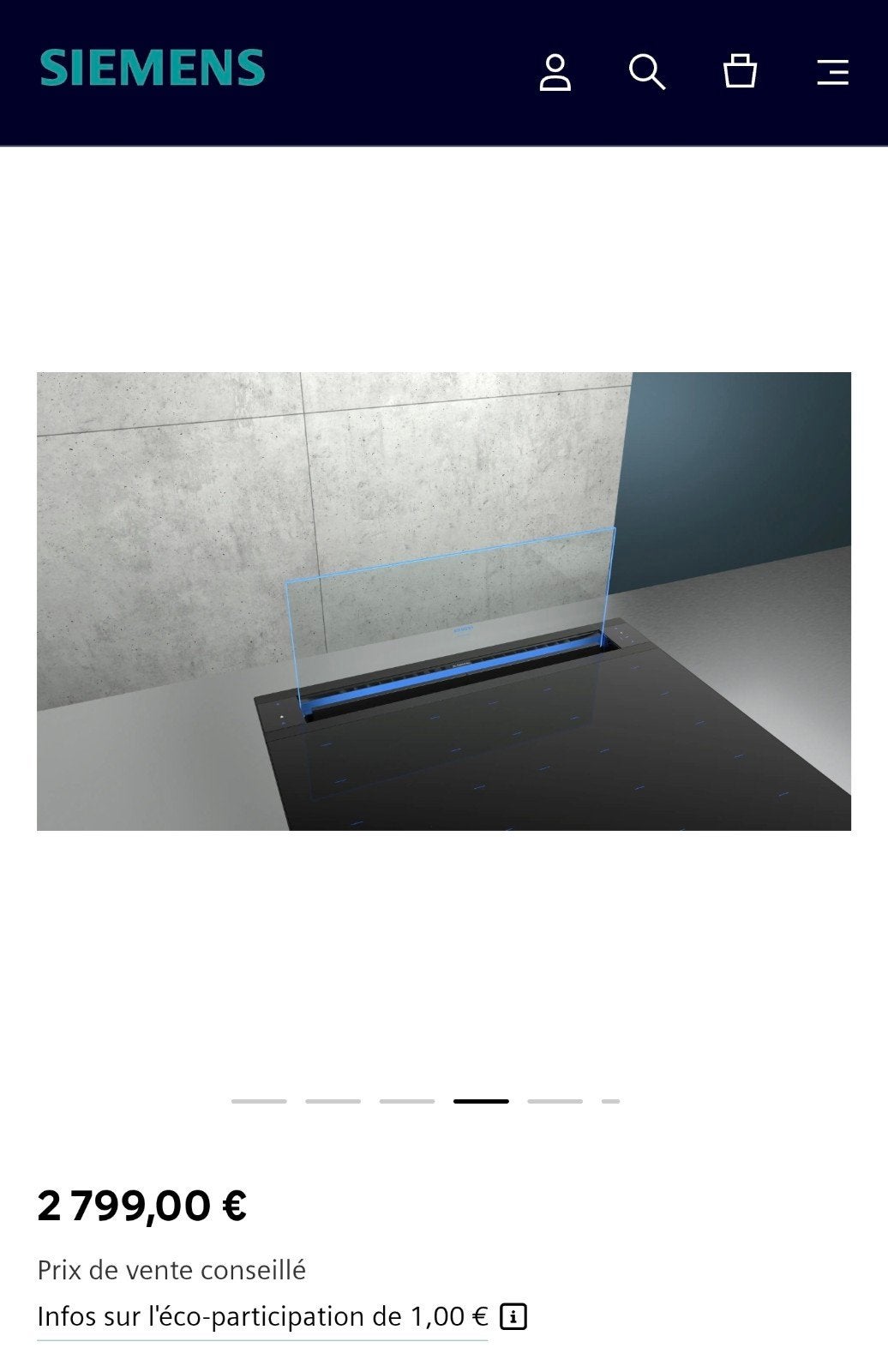 Superbe hotte SIEMENS télescopique pour plan de travail 80cm, Neuf, 800 m³/h ou plus, Encastré, Enlèvement