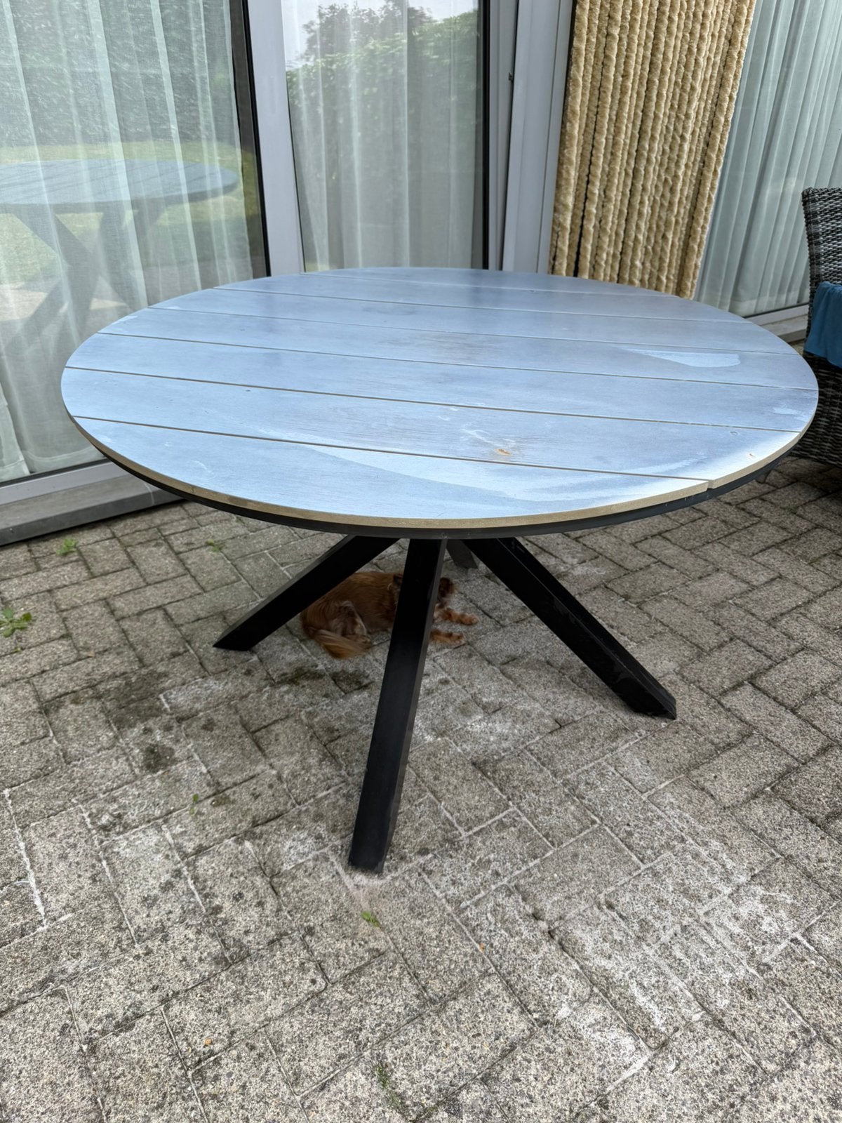 Tuintafel 1,20 cm, Ophalen, Gebruikt, Rond
