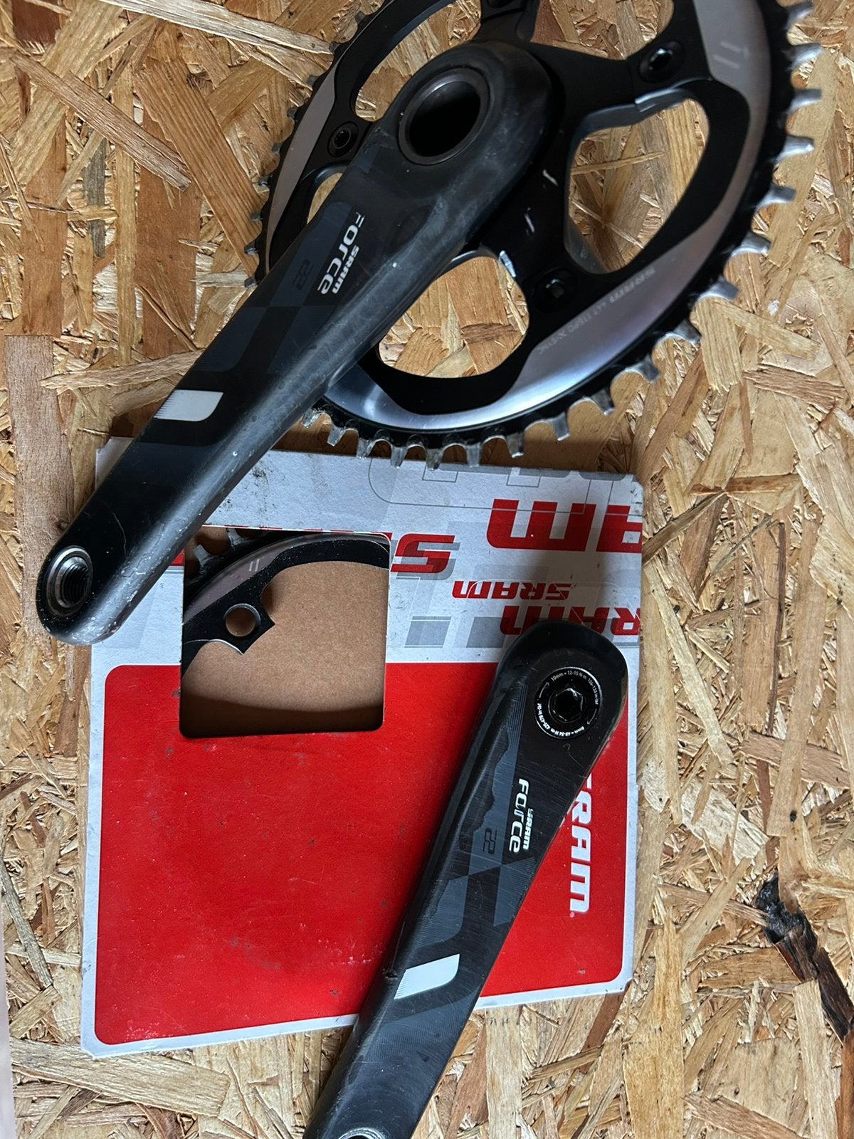 Sram force Crank + kettingbladen 172,5, Fietsen en Brommers, Ophalen of Verzenden, Gebruikt
