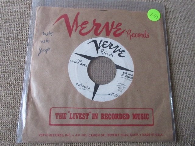 The McCoy Boys ‎– Reprieve Of Love / Our Man In Havana, 7 inch, Utilisé, Pressage original, R&B et Soul