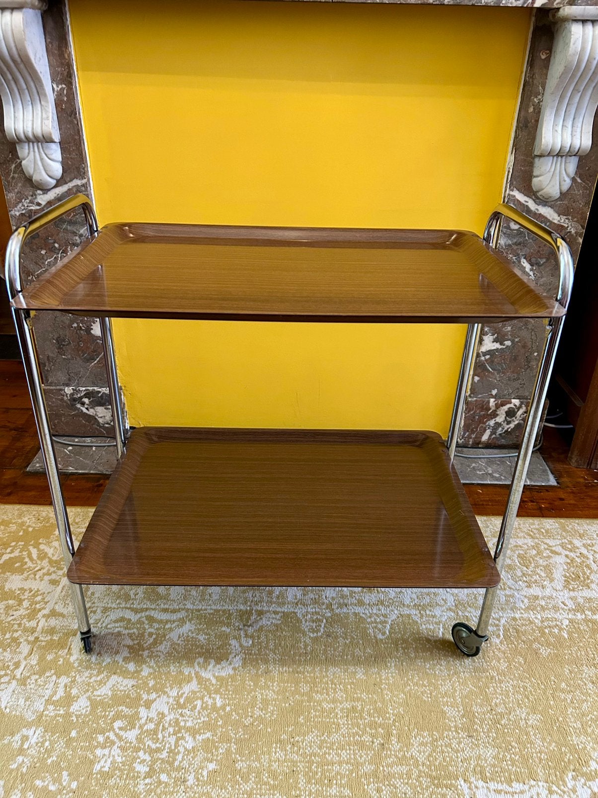 Serveerwagen vintage, Gebruikt, 50 tot 100 cm, Ophalen, Overige houtsoorten