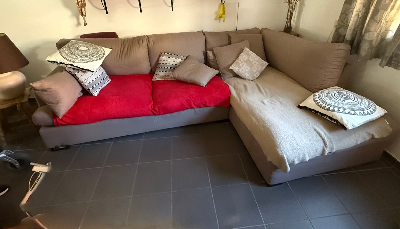 Divan avec méridienne, Maison & Meubles, Enlèvement, Comme neuf
