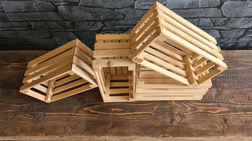 Decoratieve kistjes / Appelkistjes – Naturel, Huis en Inrichting, Hout, Nieuw, Ophalen of Verzenden, Rijkevorsel