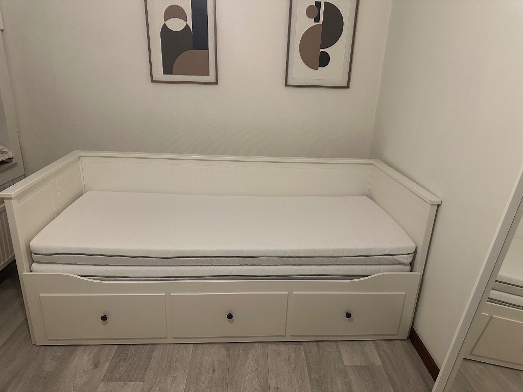 IKEA-bed, Ophalen, Verstelbaar, Eenpersoons, Wit