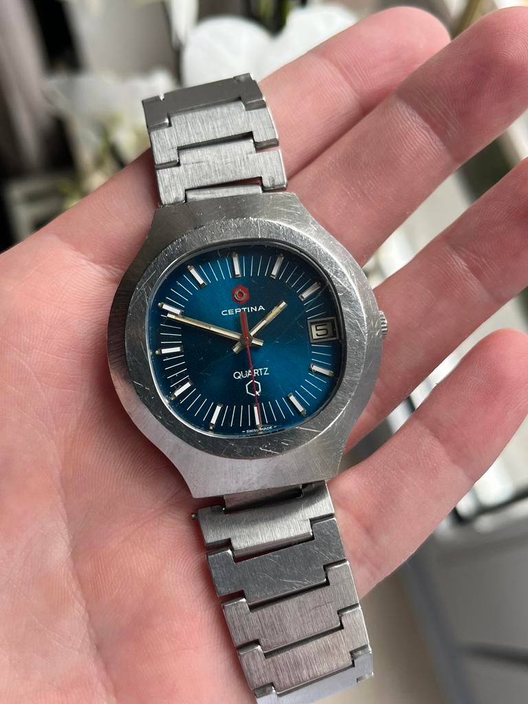 Vintage Certina horloge, Montre-bracelet, Autres marques, Enlèvement ou Envoi, Acier