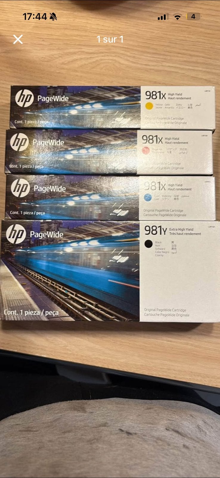 Cartouche HP 981x et 981y, Enlèvement