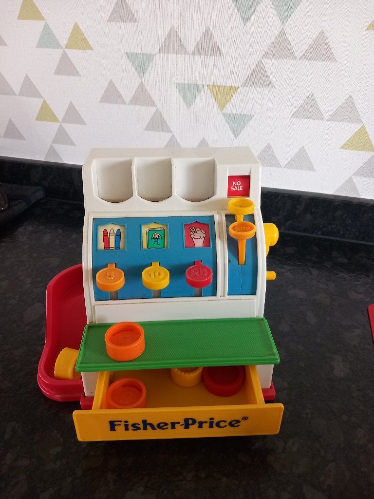 Fisher price kassa, Kinderen en Baby's, Ophalen, Gebruikt, Speelset, Met geluid