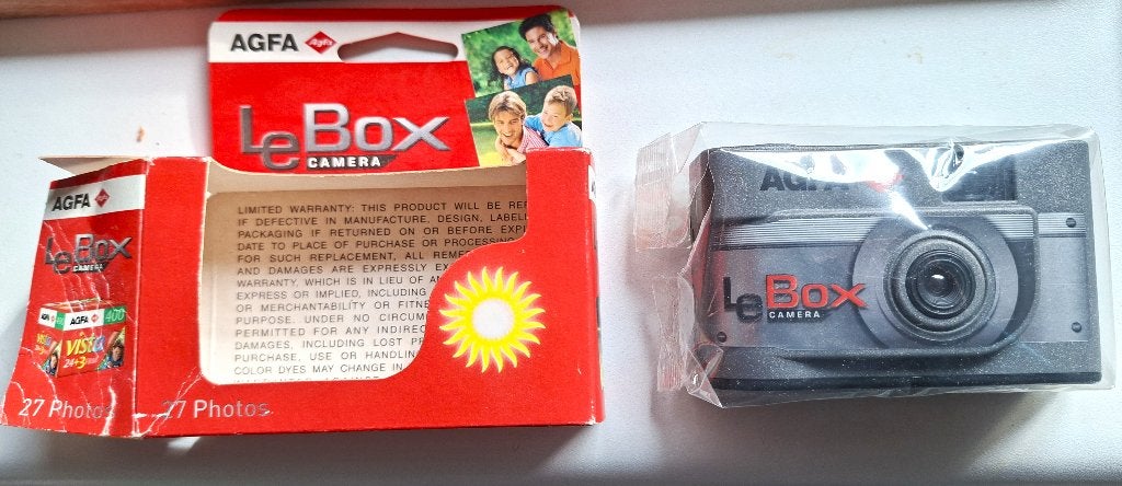 wegwerpcamera met flits, Agfa le box , ongeopend, Ophalen, 2 megapixels, Nieuw, Compactcamera