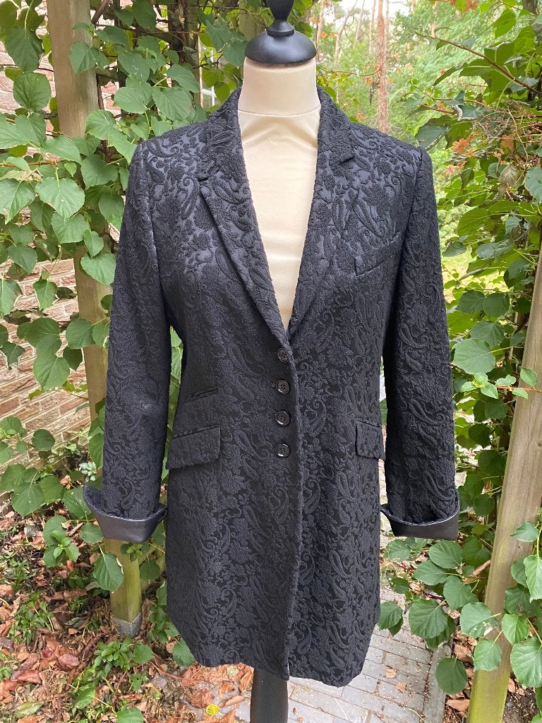SCAPA zwarte blazer met reliëfstof "Sherwood" - 40/42, Maat 38/40 (M), Scapa, Zwart, Ophalen of Verzenden