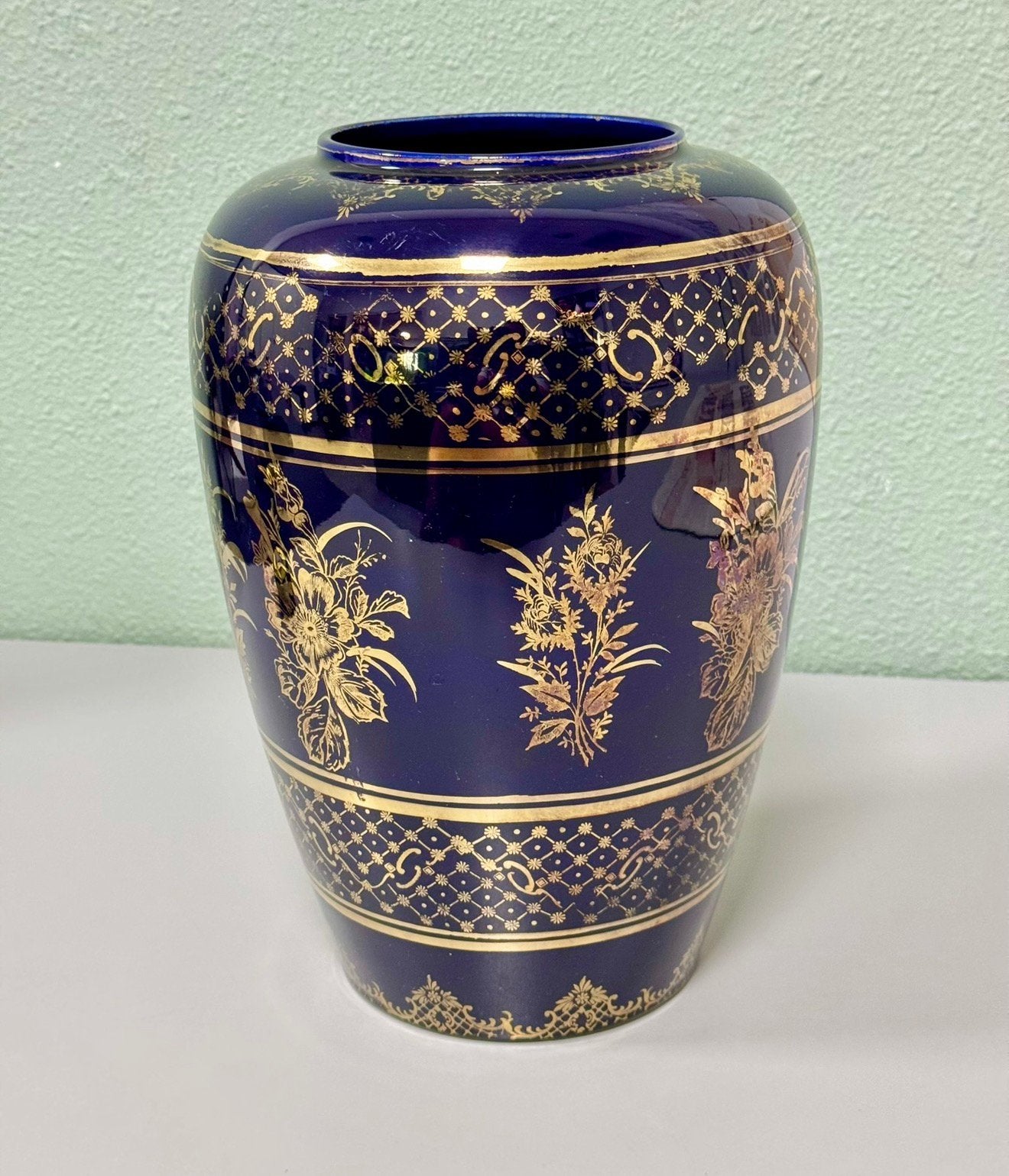 Vase antique en porcelaine KPM Cobalt cobalt, Antiquités & Art, Enlèvement ou Envoi