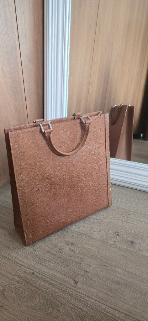 Vintage BUTI handtas van echt leder – Made in Italy, Ophalen of Verzenden, Gebruikt, Bruin, Handtas