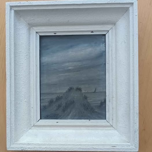 Huile sur bois Marine nocturne! Signée., Antiquités & Art, Enlèvement ou Envoi, Encadré, Peinture à l'huile, Maritime / eau